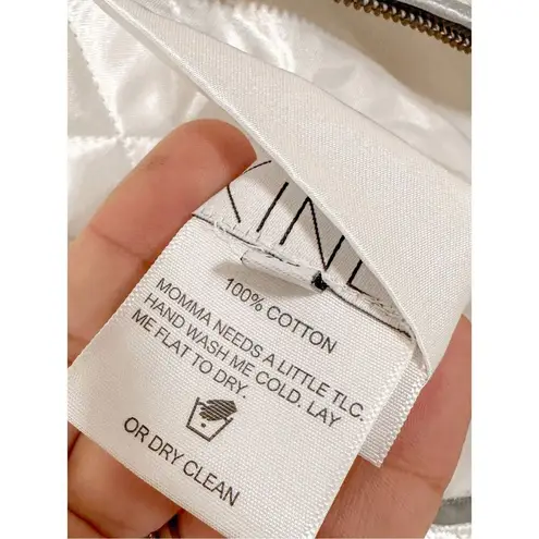 NEW Kinly Lagenlook Reversible Quilted Overcoat Jacket Light Grey White Size XS Gray