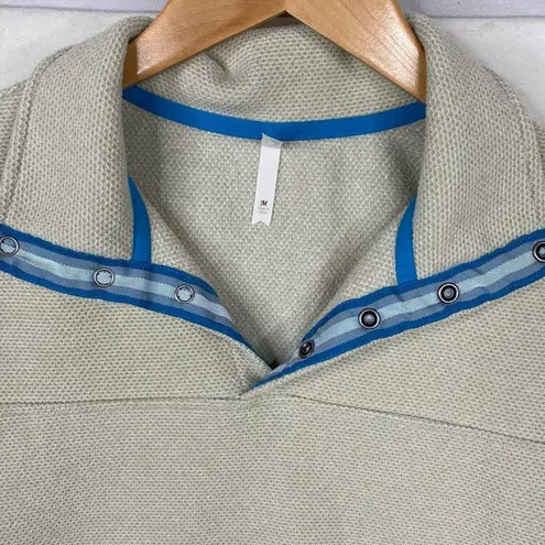 Mountain Khaki Cream Quarter Snap Pullover Long Sleeve Sweatshirt Size Medium