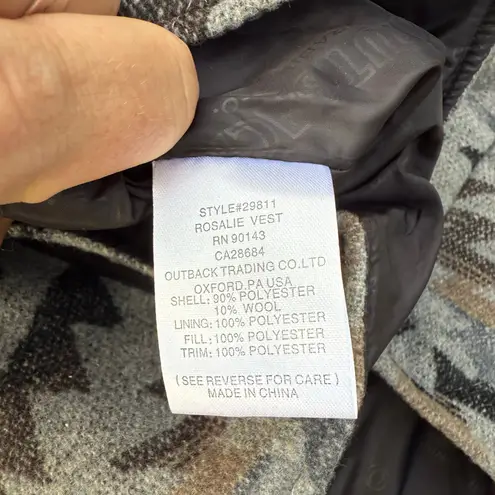 Outback Trading Rosalie Vest XL gray brown tan southwestern cinched waist NWT