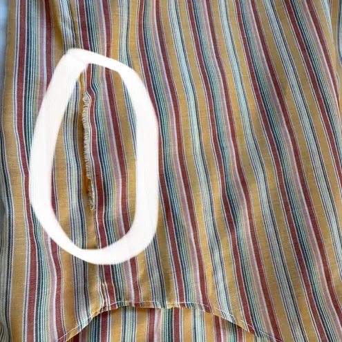 Vintage ‘80s Multicolored Striped Collared Long Sleeve Button Down Shirt Gold Size XL