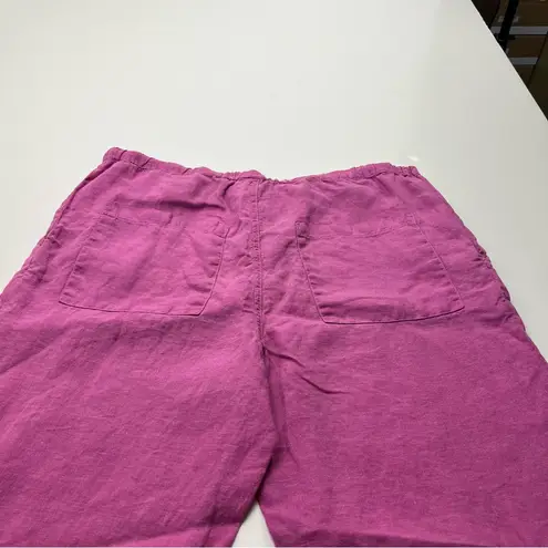 Nation Ltd 100% Linen Pink Pants Women Size Small Coastal Pull-on Pockets *FLAW