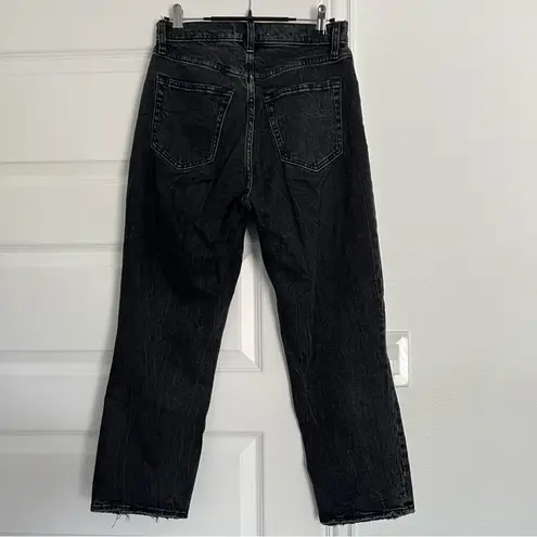 Abercrombie & Fitch Abercrombie The Ankle Straight Ultra High Rise Jeans Curve Love Black 27 4 Short