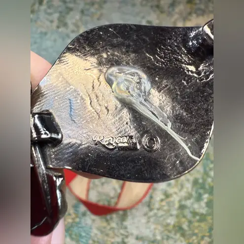 Vintage 80s Revcor red leather metal buckle wrap belt, size small medium