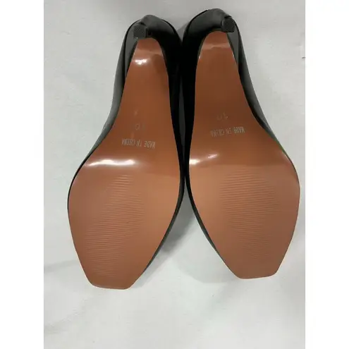 Womans Slipon Stiletto Pumps Size 10 Black Open Square Toe No Back NWOT