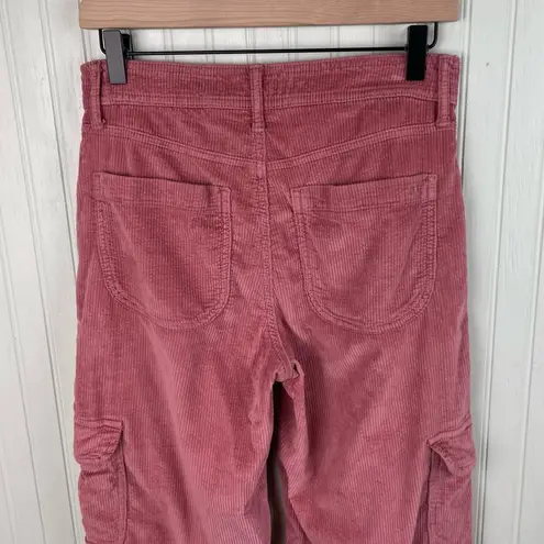 American Eagle  Super Hi-Rise Baggy Wide Leg Corduroy Pants Size 2 Salmon Pink