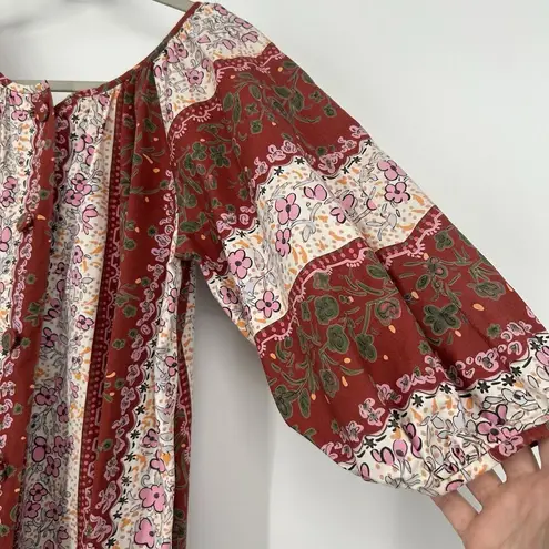 Tori Richard Vintage Maxi Dress 70s Boho Hawaiian Pink Floral Button Up Size L - Image 3