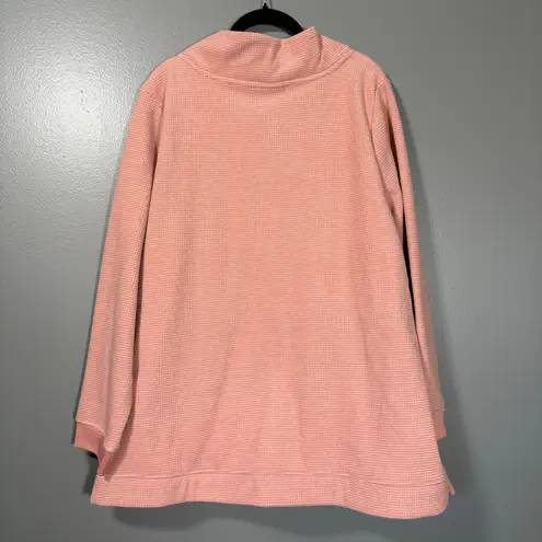 D&Co Dusty Pink Cozycore Textured Mock Neck Sweatshirt