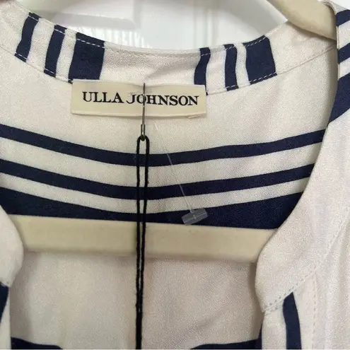 Ulla Johnson Sz 10  Sailor Regatta White Striped Silk Blend Shirt Dress