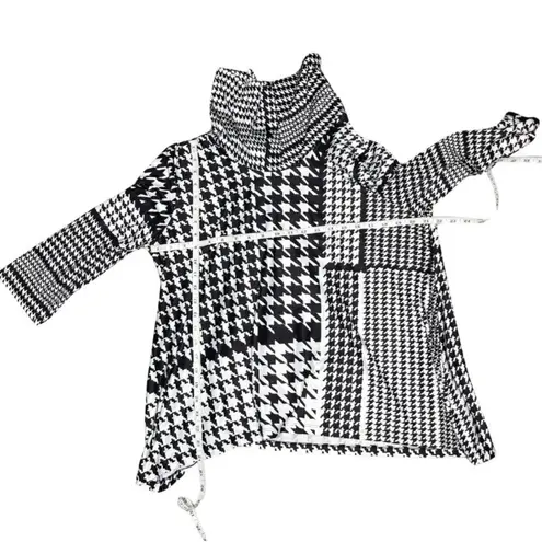 Allison Daley Women's Petite Houndstooth Turtleneck Tunic Blouse Top PL