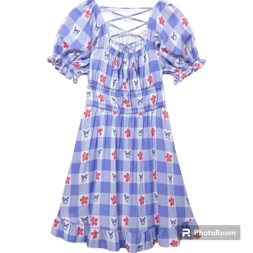 Sanrio Kuromi Gingham Floral Smock Dress