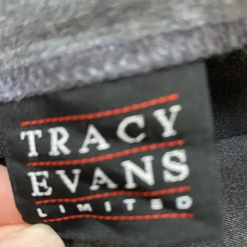 Tracy Evans Wide Leg Grey Gray Dress Pants Career Sz 1 Juniors Zipper Belt loops