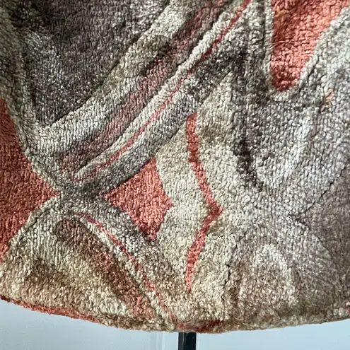 Vintage 70s Artisan Textile Purse Bag Brown Rust Abstract