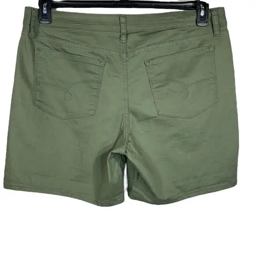 Riders By Lee Lee SZ 18 Riders Jean Shorts Mid-Rise Zip-Fly Pockets Cuffed Olive Green New