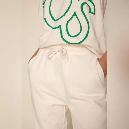 psundays Pickleball Court Sweats Sweat Pants Pockets in Ecru Women’s Size Small Green