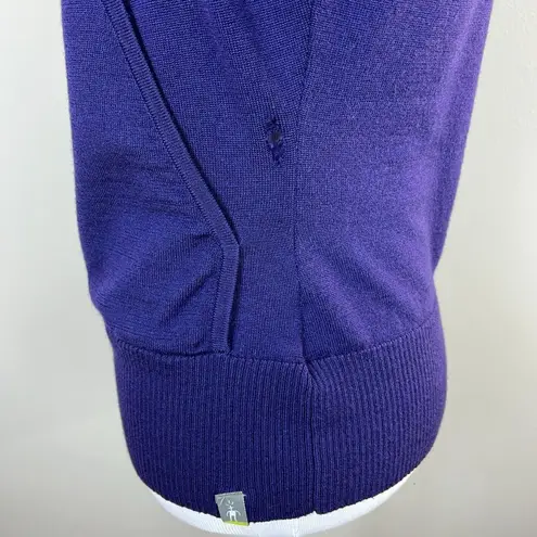 Smartwool Sweater Jacket Womens XS Purple 100% Merino Wool Full Zip Repair