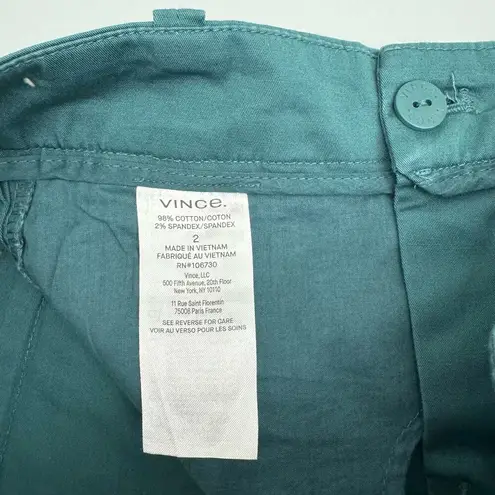 Vince  Teal Green Coin-Pocket Cotton Bermuda Shorts Women’s 2 NWT