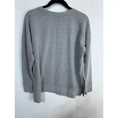 Lucky Brand Women's Gray American Flag Pullover Sweatshirt USA Graphic Small Gray