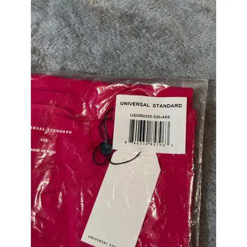 Universal Standard NWT Size 4XS (00-0) Fuchsia Pink Tie Dress Short Sleeve