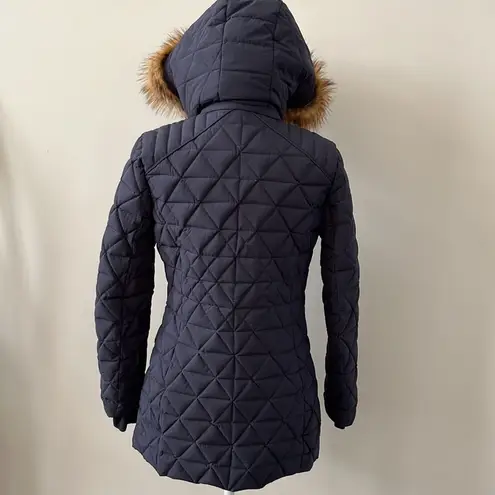 Marc New York by Andrew Marc Chevron Quilted Down Jacket w/ Removable Hood SMALL