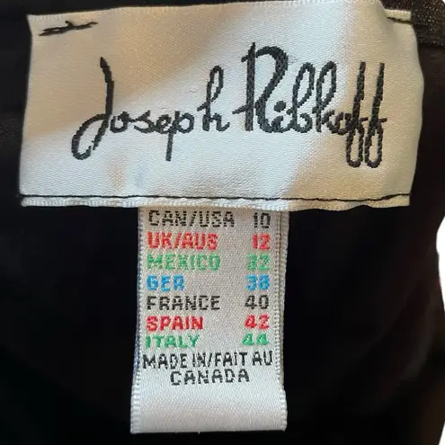 Joseph Ribkoff Vintage 90s Satin Silky Goth Glam Little Black Mini Slip Dress