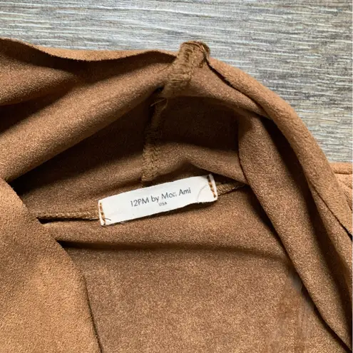 12PM by Mon Ami  Tan Suede Lightweight Top S