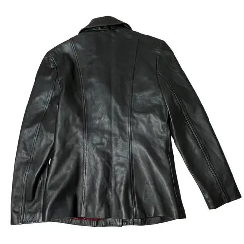 GOYA BARCELONA Black Leather Jacket Blazer Buttery Soft Lined Womens Size Medium