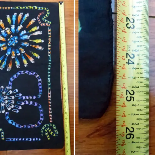 TCM Turner Classic Movie Scarf Black Colorful Fireworks Kaleidoscope Silk Wrap