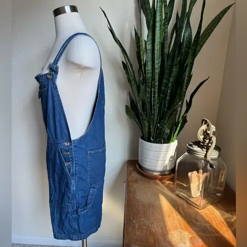 Vintage 90s Denim Shortalls – Size M – Dark Wash Cotton Overalls Blue Size M