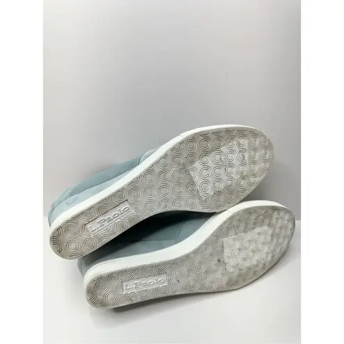 Linea Paolo Sneakers Womens Blue Felicia Wedge Heel Leather Suede Shoes