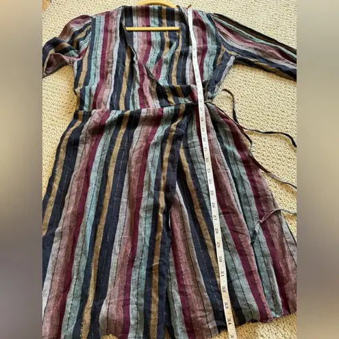 Rails Women Lola Varadero Stripe Wrap Dress Mini Size Small Side tie Metallic