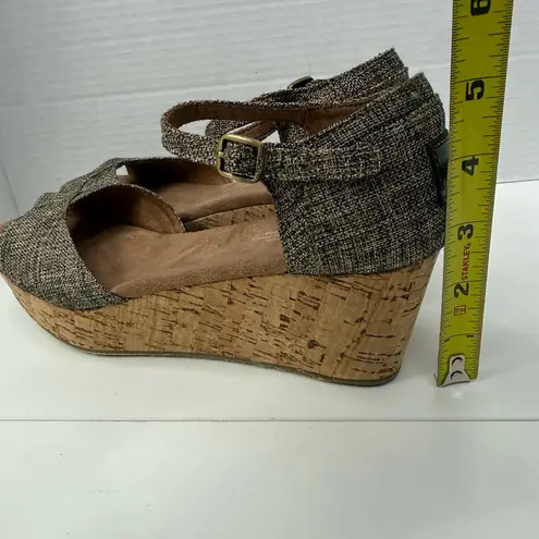 Toms   Metallic Burlap Platform Wedge sandals size 8.5 - Image 13