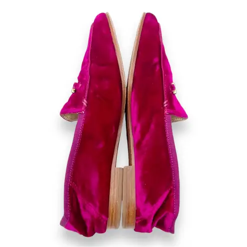 Sam Edelman  Lior Magenta Hot Pink Crushed Velvet Horsebit Loafer Shoes Size 8.5