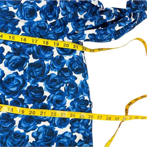 Carolina Herrera  cotton Blue and White Floral Long Sleeve self-tie belt Dress