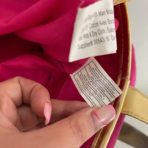 TWEETY Y2K Hot Pink Gold Terry Cloth Paradise Sequin Graphic Beach Tote Bag