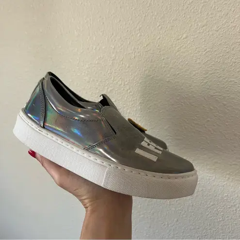 Chiara Ferragni silver iridescent leather I FEEL emoji platform sneakers 35 Size undefined