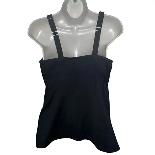 Lands End Black Tummy Control Square Neck Tankini SWIM TOP Size 10 DDD 522667 Black