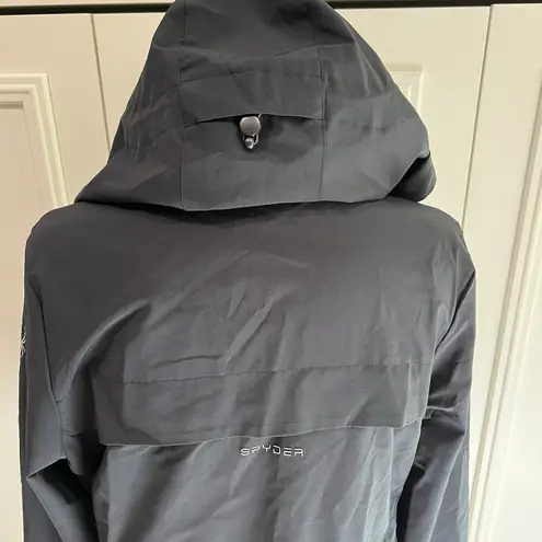 Spyder Black Hooded Softshell Jacket Full Zip Embroidered EC Logo