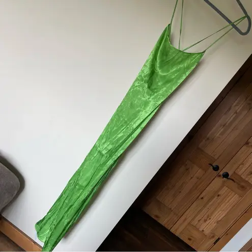 Rat & Boa Carine Green Floral Jacquard Open Back Corset Maxi Dress Medium