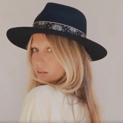 Lack of Color The Phoenix Vintage Ribbon Fedora in Black sz medium NWT