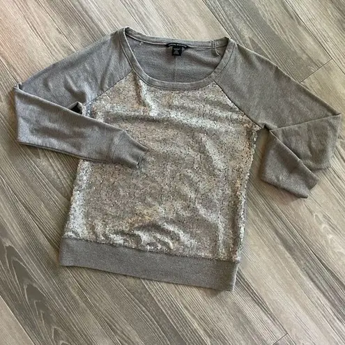 Banana Republic  grey with silver sequin sweatshirt Size XS