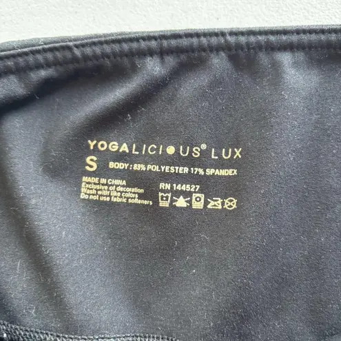 Yogalicious Lux Black Athletic Bicycle Shorts Womens Small Pull On Spandex