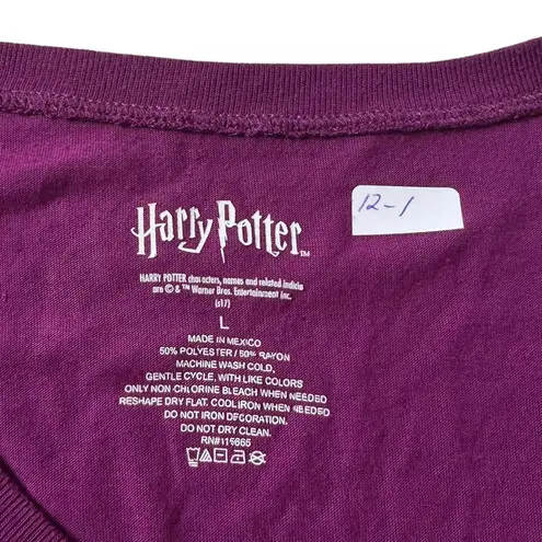 Harry Potter Plum Hogwarts Express Printed T-shirt Women's Size Large | 12-1