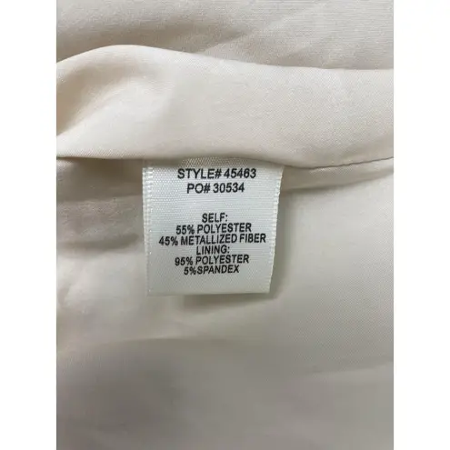 Skies Are Blue by Avara Gold Metallic Blouse Sleeve Keyhole Neckline Sz M