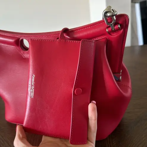 Alexander McQueen The Small Peak Leather Shoulder Bag, brand new Red,$3600