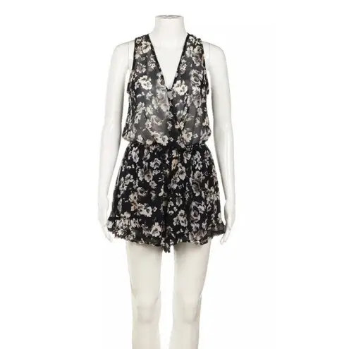 ASTR  Floral Romper Blue Gray Small