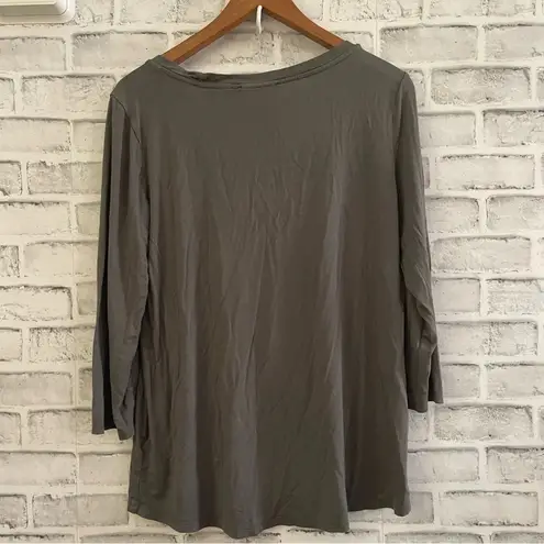 Cable & Gauge Women’s scoop neck green cropped sleeve shirt Large