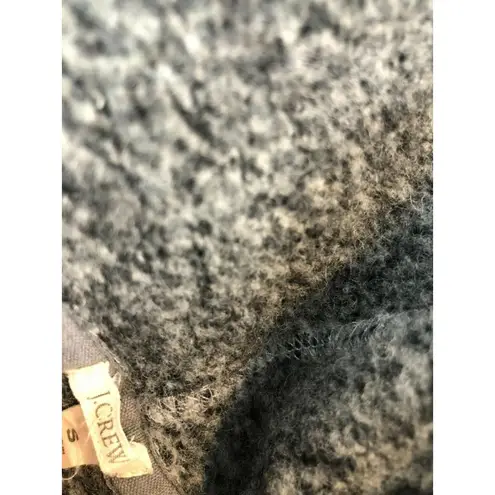 J Crew Small Funnel Cowl Wool Sweatshirt Sweater Wool Blend Gray Pocket Lined