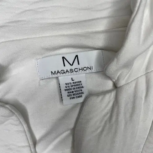 Magaschoni White Long Sleeve Single Button Blazer Jacket Office Brunch Layers L