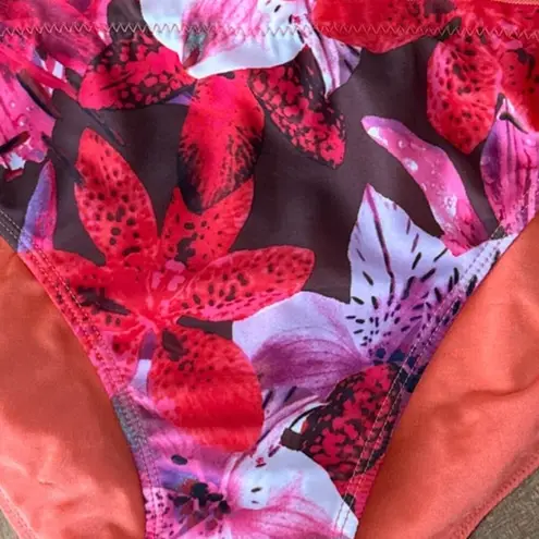 NWT Leilani Cali Pant Floral tropical Bikini bottom quicksilver size 12 Orange
