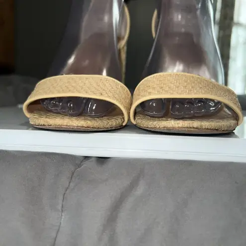 J. McLaughlin MADISON Raffia Heels Women’s Size 9 Tan Beige Open Toe Ankle Strap